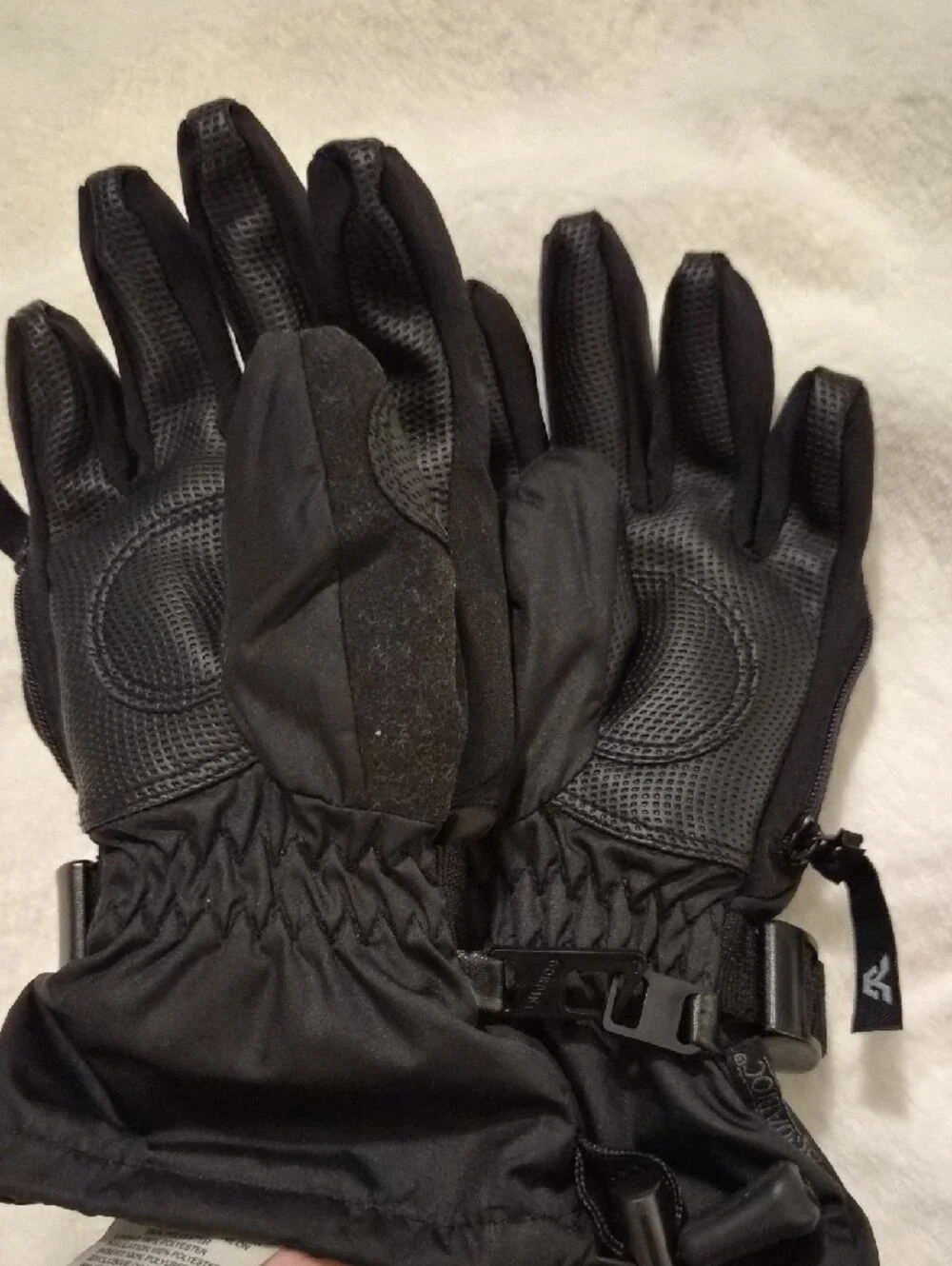 Black Insulated Kid's Ski Gloves